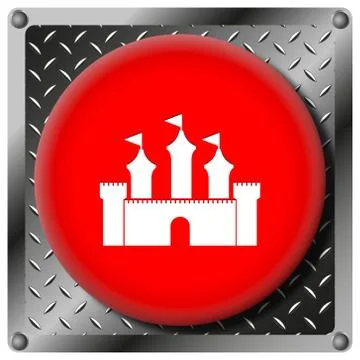 Castle metallic icon Stock Illustration