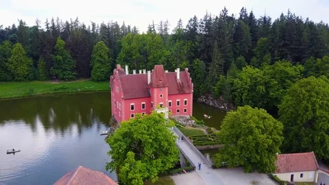 Castle in the middle of a lake Stock Footage 90133450