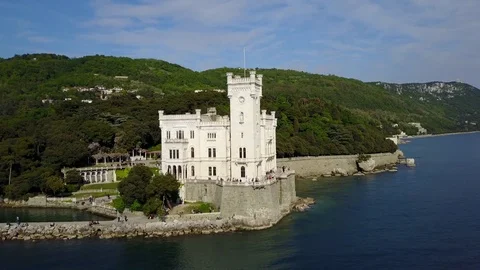 Castle Of Miramare On The West Side Trieste Italy Video stock 75349397