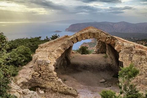 Castle Monolithos Stock Photos