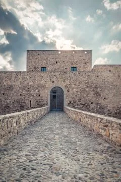 Castle of monte serico Stock Photos