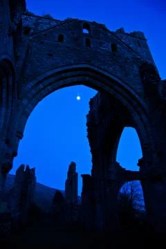 Castle in moon light Stock Photos