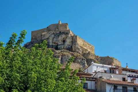 The castle of Morella in Spain Stock Photos