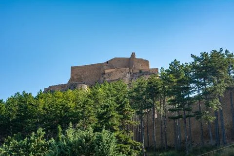 The castle of Morella in Spain Stock Photos