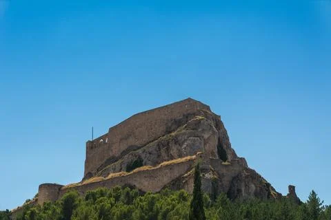 The castle of Morella in Spain Stock Photos
