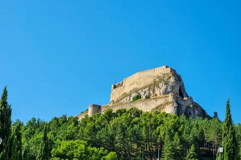 The castle of Morella in Spain Stock Photos