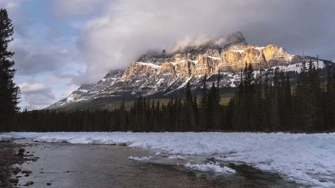 Castle Mountain time lapse Stock Footage 82504399