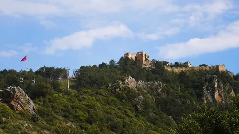 Castle on the mountain in Turkey Stock Footage 108772078