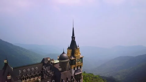 Castle in the mountain vietnam Stock Footage 243372930