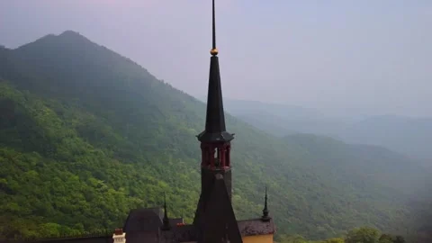 Castle in the mountain vietnam Stock Footage 243373674