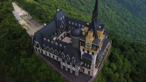 Castle in the mountain vietnam Stock Footage 243374009