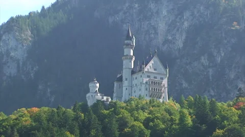 Castle in the mountains Bavaria Stock Footage 33476758