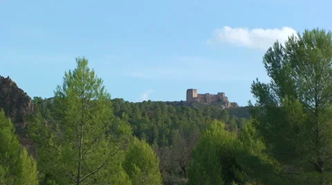 Castle in the mountains in the forest Stock Footage 50081874