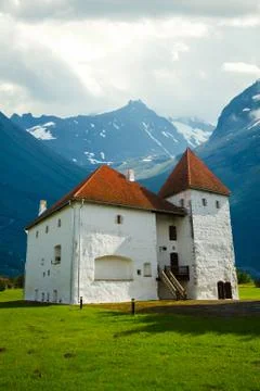 Castle in the mountains. Stock Photos