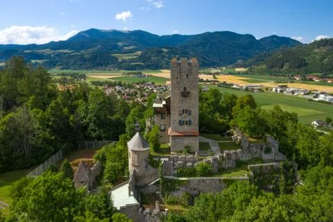 Castle in the mountains Stock Photos