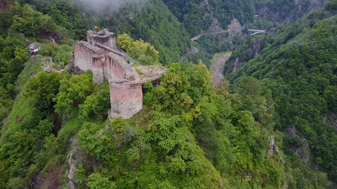 Castle in mountains of Romania Video stock 106813522