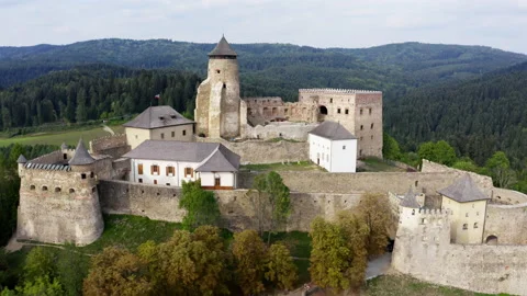 Castle in the Mountains of Slovakia Stock Footage 229914746