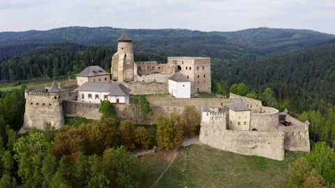 Castle in the Mountains of Slovakia Stock Footage 231728140