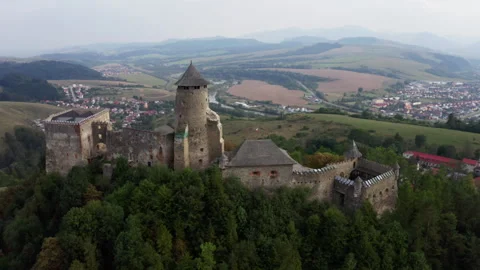Castle in the Mountains of Slovakia Stock Footage 248719179