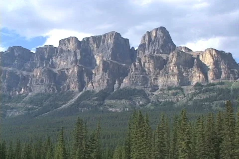 Castle Mt pull to WS Stock Footage 147748