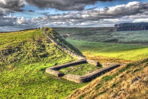 Castle Nick - Hadrian's Wall 스톡 사진