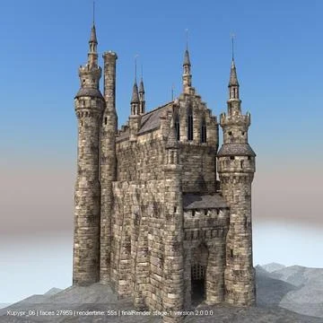 Castle Old Jerusalem Stone 3D Model