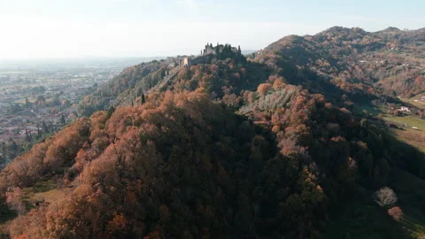 Castle over hills Stock Footage 143344600
