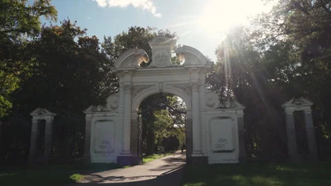 Castle in the park of the Sudfriedhof . Leipzig, germany - 2 nov 2025 Stock-Footage 324869878