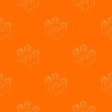 Castle pattern vector orange Stock Illustration