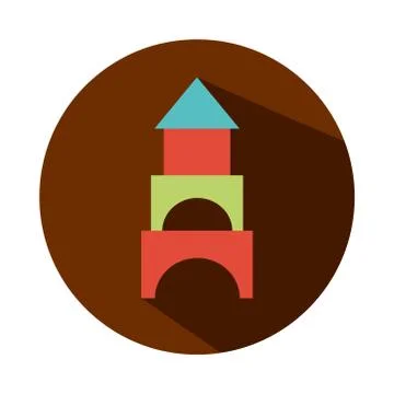 Castle pieces construction toy object for small children to play, block and flat 스톡 일러스트