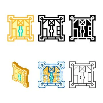 Castle plan color icon vector multipack flat Ilustración de archivo
