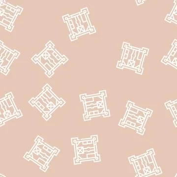 Castle plan line vector seamless pattern black Stock Illustration