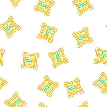 Castle plan vector seamless pattern flat Stock Illustration