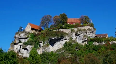 The castle Pottenstein in Germany, Bavaria Stock Footage 49221114