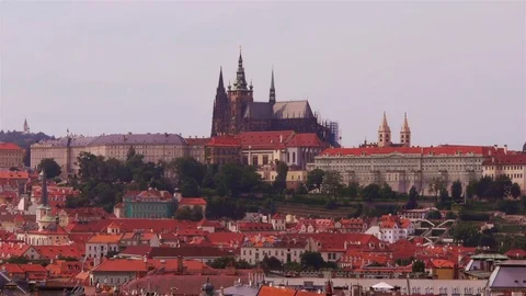 Castle Prague seen from the City Stock Footage 82701945