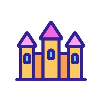 Castle Princess icon vector. Isolated contour symbol illustration Ilustração Stock