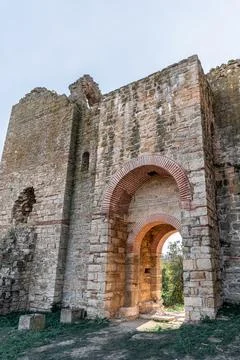 Castle at Pythio also Empythion in Byzantine, preserved military architectu.. Stock Photos