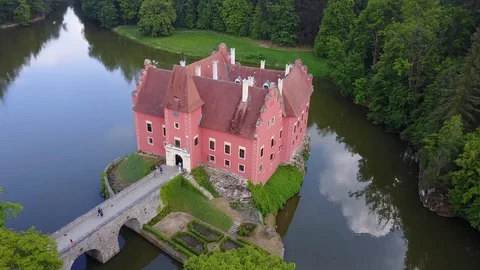 Castle- Red Village Stock Footage 90133460