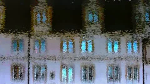 Castle reflection in water Stock Footage 20495895