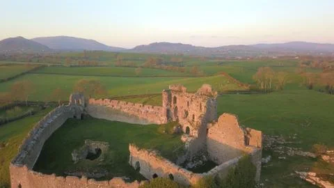 Castle Roche at dusk Stock Photos