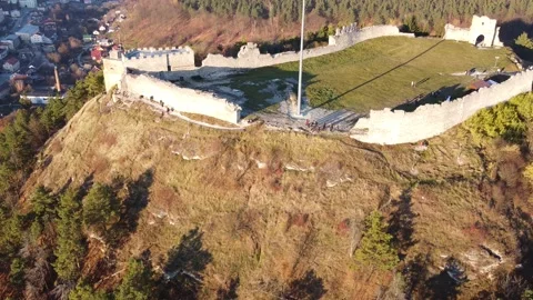 Castle on a rock Stock Footage 165420621