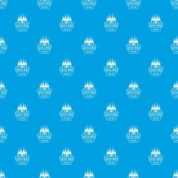 Castle rock pattern seamless blue Stock Illustration