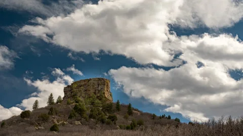 Castle Rock The Rock with Clouds Day Timelapse #3 Stock Footage 153121341