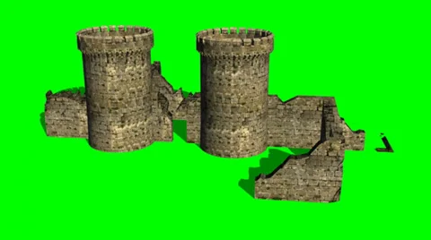 Castle ruin - different views - green screen Stock-Footage 33657573