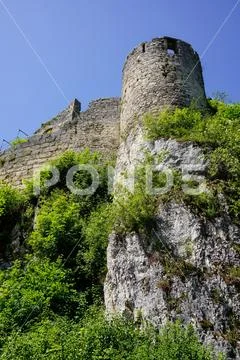 Castle ruin in wilderness of swabian alb Stock Photos