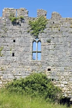 Castle ruin window Foto stock
