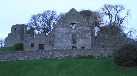 Castle ruins at dusk Stock Footage 44972720