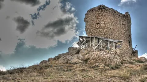 Castle ruins HDR Stock-Footage 8948209