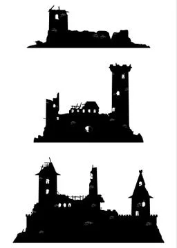 Castle ruins Stock Illustration