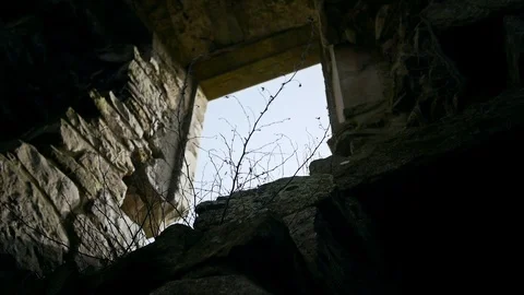 Castle Ruins Interior Stock Footage 98019759
